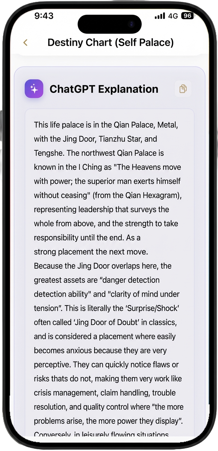 Destiny Chart Settings Screen